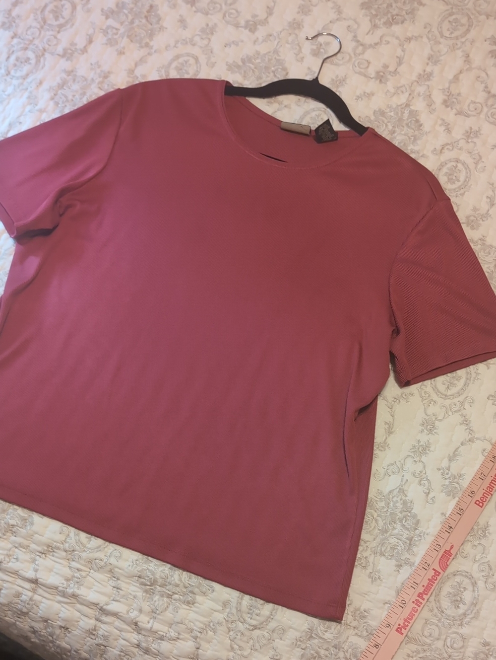 Laura Scott Short Sleeve Crewneck Top - Rose